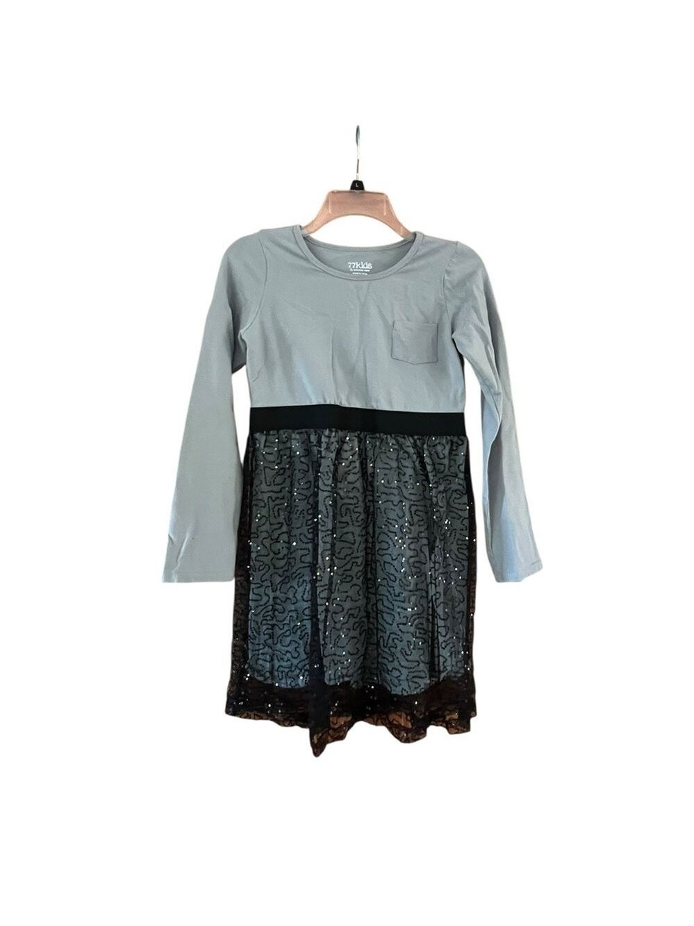 77kids Gray and Black Sparkle Dress